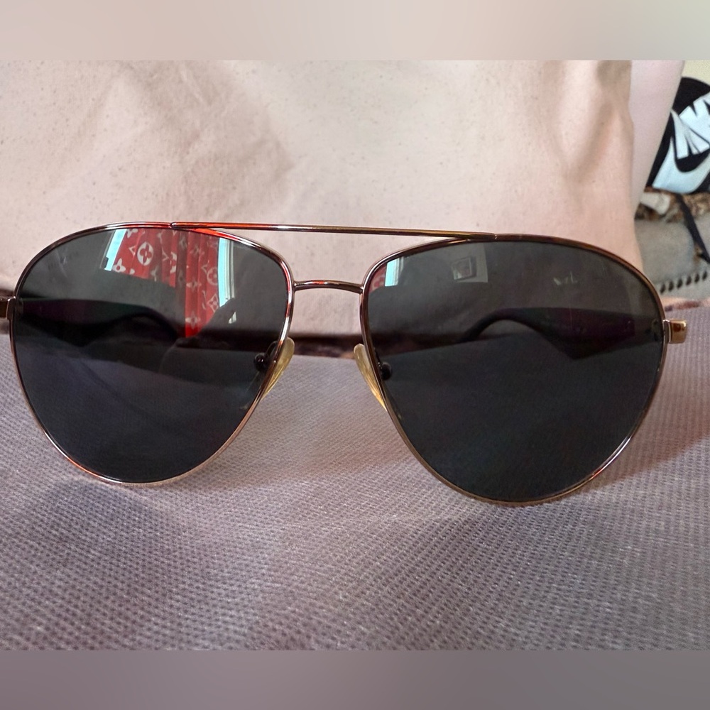 Prada polarized gold Aviator Sunglasses